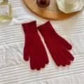 Damen rote Strickhandschuhe fuer den Winter warm gemuetlich taegliche Kleidung Accessoires - Einheitsgröße / Rot