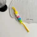 Bunte happy buchstaben perlen schluesselanhaenger taschenanhaenger geflochtene kordel stil - Helles Buntes HAPPY Gelbes Seil