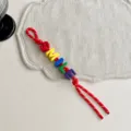 Bunter Perlen Tascheanhänger mit geflochtenem Seil und Buchstaben-Design, süßes Accessoire für Taschen. - Buntes Rotes Seil SMILE