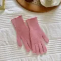 Guanti in maglia a costine rosa da donna, guanti invernali caldi e comodi ed eleganti. - Taglia unica / Rosa chiaro