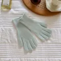 Guanti in maglia a coste verde chiaro da donna, guanti invernali caldi touch screen. - Taglia unica / Verde menta