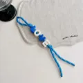 Dopamine colorful acrylic letter beaded braided rope bag pendant for stylish accessories. - Royal Blue LOVE