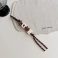 Dopamine acrylic letter woven rope bag charm stylish chic aesthetic backpack pendant. - Brown LOVE