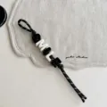 Black and white letter beaded bag charm, stylish SMILE keychain and pendant for bags. - Black Smile