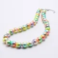 Collana di perle iridescenti colorate per bambini, gioielli arcobaleno caramella alla moda. - 9