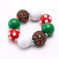 Natale bambini grosso collana di perle colorate strass perla gomma da masticare gioielli - Bracciale