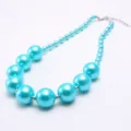 Niedliche blaue Perlenkette fuer Kinder DIY chunky Perlen Mode Schmuck Hauptansicht - Blau