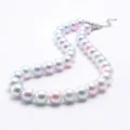 Collana Bambina Perla Sintetica Multicolore Pastello Gioiello Trendy per la Piccola - 12