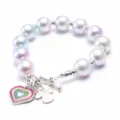 Bracelet de perles colorées pour enfants avec cœur et ange pendentif bijou fantaisie - 9