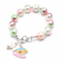 Bracelet de perles pour enfants avec perles colorées pendentif tasse de thé bijou mignon - 8