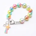 Buntes Perlenarmband für Kinder mit Herzverschluss und süßen Sternanhängern design - 10mm / 1