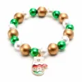 Weihnachts Perlenarmband für Kinder mit Perlen und einem süßen Kristall Handschuhanhänger. - Weihnachtshandschuh-Stil