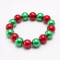 Buntes Weihnachts-Perlenarmband fuer Kinder mit roten und gruenen Perlen im Set. - Stil 4