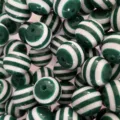 20mm dark green white striped resin beads chunky craft beads for DIY jewelry making detail. - 20mm / Dark Green