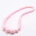 Kinder rosa Acryl Perlen Halskette Bonbon Farbe elastische Kette für Mädchen Mode - Rosa