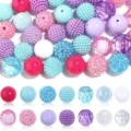50 Stk. 20mm Acryl Chunky Perlen bunte gemischte Kaugummi Perlen für DIY Schmuckherstellung - Stil 2