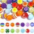 50pcs perles acryliques colorées 20mm chunky perles en vrac mixtes bricolage artisanat - Style 5