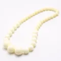 Kinder Acryl Perlen Halskette, elastische Bonbonfarbe Perlenkette für Mädchen und Kinder. - Milchweiß