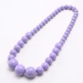 Purple acrylic beaded necklace for kids, elastic candy color children jewelry accessory. - Light Purple