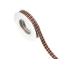 Nastro a quadri rosso e beige, nastro in tessuto vintage da 1.5cm per pacchi regalo e fiocchi. - 1cm 10 Yards
