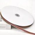 Bobina di nastro scozzese rosso e beige per confezioni regalo fai da te e decorazioni. - 1cm 100 Yards