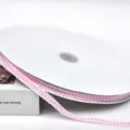 Nastro pied de poule rosa bianco 1cm bordo in poliestere per fai da te confezione regalo - Rosa