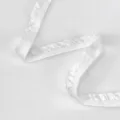 Nastro in chiffon plissettato bianco bordo in pizzo arricciato per fiocchi e accessori fai da te - Bordo Plissettato Monolaterale 1.5cm / Taglia 1 / Bianco sporco