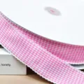 Nastro pied de poule rosa da 4cm per confezioni regalo, bouquet di fiori e fai da te. - Taglia 1 / Rosa