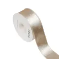 Double-sided glitter satin ribbon champagne gold for DIY gift bows hair accessories. - 3.8cm x 10 Yards / Champagne Gold