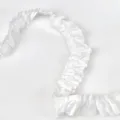 Nastro di pizzo arricciato in chiffon bianco per cucito artigianale e fiocco per capelli - Bordo Opaco 2.8cm / Taglia 1 / Bianco sporco