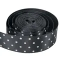 Nastro in poliestere a pois neri e bianchi da 2.5cm per fiocchi per capelli confezione regalo DIY. - 5 Yards / Nero
