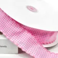 Nastro a Quadretti Rosa e Bianco 4cm Bordo Picot Tessuto per Confezioni Regalo Cucito Fai - Rosa