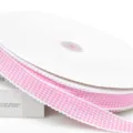 Nastro Pied-de-Poule Rosa 2.5cm Bordo Scalloped per Fiocchi DIY Confezione Regalo - Rosa