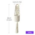 Handgemachte Makramee Wandbehang Aufbewahrungstasche Baumwollseil Korb mit Quaste 60cm - 12*60cm