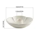 Ceramic flower candle holder in white, elegant petal shape, size 12cm diameter, home decor piece. - Ivory