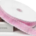 Nastro in Tessuto Scozzese Rosa 2.5cm con Bordo Frangiato per Fai da Te e Regali - 10 Iarde / Rosa