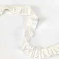 Nastro in tessuto arricciato bianco per cucito, abiti, fiocchi per capelli e decorazioni fai da te. - Bordo Opaco 2.8cm / Taglia 1 / Bianco avorio