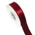 Rotolo di nastro in velluto bordeaux bifacciale, tessuto raso lucido per fiocchi fai da te e regali. - 2.5cm (10 Iarda) / Borgogna