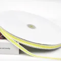 Nastro pied-de-poule giallo bianco 1cm, passamaneria poliestere per cucito artigianato fai da te. - Giallo