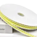 Nastro A Quadri Giallo Bianco Frangiato 1cm Fai Da Te Artigianato Tessuto Decorativo Confezione - 50 Iarde / Giallo