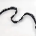 2.5cm Nero Doppia Riga Organza Pizzo Elastico Bordo Ondulato per Accessori Cucito DIY - Taglia 1 / Nero