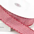 Nastro a quadri rosso bianco 4cm bordo smerlato fai da te confezione regalo decorazione - Rosso
