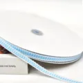 Nastro bordo smerlato 1cm bianco blu passamaneria cucito fai da te confezione regalo - Azzurro