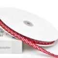 Cinta de racimos a cuadros rojo y blanco 1cm para envolver regalos florales costura manualidades - Rojo