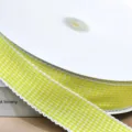 Nastro pied de poule giallo 4cm bordo smerlato pacco regalo matrimonio fai da te - Taglia 1 / Giallo