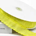 Nastro a quadri giallo bianco 2.5cm bordo volant poliestere per decorazione confezione regalo - Taglia 1 / Giallo