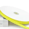 Cinta de cuadros amarillos de 1cm con borde ondulado para envolver regalos y lazos - Amarillo