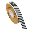 Nastro Grosgrain A Righe Bianche e Nere da 2.5cm per Accessori Capelli DIY Fiocco - Taglia 25 / Bianco