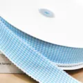4cm Blauw Wit Houndstooth Lint Gekartelde Rand Voor Cadeau Verpakking En DIY Knutsel - Maat 1 / Lichtblauw