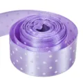 Nastro in poliestere a pois viola chiaro 2.5cm per fiocchi per capelli e confezioni regalo - 5 Yards / Viola chiaro